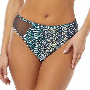 Vince Camuto Abstract Animal Print High-Leg Mesh Swim Bikini Bottoms NWT Size XS